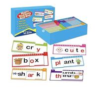 Livre d'activité éducative phonétique Familles de mots, jeu de vocabulaire avec 40 pièces | Cartes Flash phonétiques qui enseignent à lire - pour enfants de 3 à 8 ans, salle de classe, école