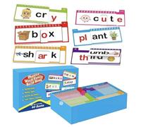 Livre d'activité éducative phonétique Familles de mots, livre éducatif de vocabulaire avec 40 pièces, cartes Flash avec mots Sight, pour de 3 à 8 ans, salle de ole maternelle