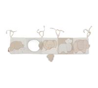 Jollein Livre d’Éveil pour Parc - Elephant Tales - avec Liens de Fixation - Livre Tissu avec Papier Froissé et Motifs d’Éléphants - Stimule Les Sens et la Motricité - Dès la Naissance