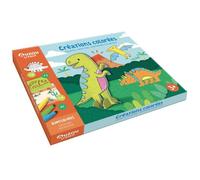 Créations Colorées Dinosaures - Avec 3 Pochoirs, 6 Papertoys À Colorier, 6 Décors, 5 Feutres, Du Fil Et Plus De 100 Stickers En Mousse
