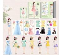 Livre D'activités Avec Autocollants - Jeu D'habillage Pour Filles, Jeu De Magnétique Interactif, Divertissement D'apprentissage Créatif, Jouet De Voyage Amusant | Livre D'autocollants Éducatifs