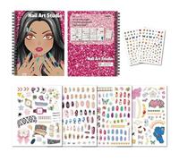 Livre d'activités d'autocollants - Livres d'autocollants de conception des ongles pour l'art du ongle, coloriage kit de jeu créatif, idéal pour la maison, l'école, l'adolescent, la crèche, la