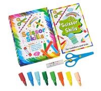 Livre d'activités de découpe - Livre de découpe et de collage pour enfants - Découpage et collage des compétences - Livre | Pour 3+ - Jouet éducatif pour enfants pour couper les ajustements de couleur