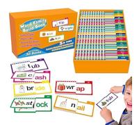 Livre d'activités de lecture et de rime, cartes flash de mots familiaux | Lire l'activité Reimaktivität Word Family Build Book | Apprenez à lire les phoniques, les sons de lettre regardant les jeux