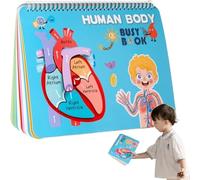 Livre d'activités de maternelle pour enfants - Activités de jardin d'enfants, livre du corps humain livre occupé | Jouets de voyage dans les écoles maternelles occupées, livre Anat