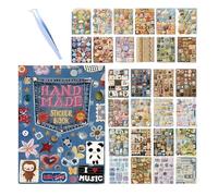 Livre d'activités et autocollants,Fournitures de loisirs créatifs autocollantes 3D | Patchs brodés pour junk journals - pour Scrapbooking Journal Créatif Décoration Bouteilles et Coques de Téléphone