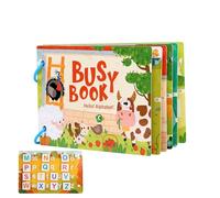 Livre d'activités préscolaires - Livre d'activités en papier réutilisable pour avec autocollants 3D, classeur d'apprentissage éducatif pour enfants de 3 à 5 ans, sensoriel pour anniversaire, voyage et