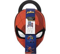 Livre d'activités Spider-Man pour enfants avec coloriages, autocollants et crayons - Kit créatif Spider-Man avec mallette en forme de masque de super-héros