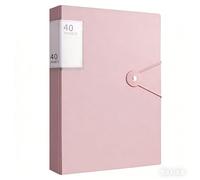 Livre D'affichage A4, Dossiers de Présentation Classeur A4, Plastique Reliure Protège-Documents avec 40 Pochettes Transparentes Affichage Livre Présentation pour L'œuvre D'art Couleur rose