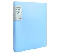 Livre D'affichage A4 PP avec 60 Pochettes Transparentes, Dossier de Projet de Présentation, Livre de Présentation avec Pochette, A4 Reliure Protège-Documents pour Feuilles de Rapport (Bleu)