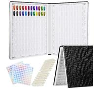 Livre d'affichage de couleurs d'ongles, organiseur de vernis à ongles gel imperméable en cuir synthétique avec numérotés de 1 à 300 autocollants, 240 faux ongles pour salons de manucure, design DIY