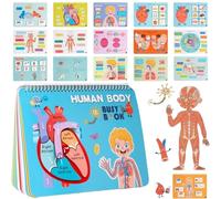 Livre d'anatomie du corps humain - Jouet éducatif interactif pour d'âge préscolaire - Livre d'anatomie éducatif pour les de 4 à 8 ans, parfait pour la maison, la maternelle, la crèche