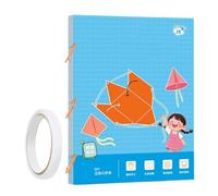 Livre d'apprentissage à la géométrie 3D, jeu de jouets éducatifs, 31,69 x 8,27 pouces, comprend 9 12 15 solides, aide à la récupération spatiale manuelle, activité mathématique interactive, pour