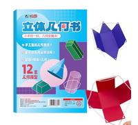 Livre D'apprentissage De Géométrie 3D À Corde Tirée - Apprentissage Formules Volumes | Jouet Interactif avec Corde Tressée pour Enseigner les Formules de Volume aux