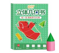 Livre d'apprentissage de Géométrie 3D à Ficelle Tirante | Livre de Géométrie 3D avec Corde à Tirer pour,Outil Ludique pour Maison École Voyage Et Maternelle