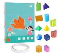 Livre d'apprentissage de la géométrie 3D avec 9/12/15 modèles géométriques solides, kit d'apprentissage interactif de la géométrie avec cordes à tirer, géométrie pour débutants, améliore la