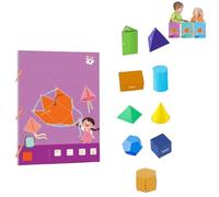 Livre d'apprentissage de la géométrie 3D avec cordon à tirer, livre de formation à la géométrie solide pour débutants avec corde tressée pour enseigner les formules de volume et de surface (9 modèles)