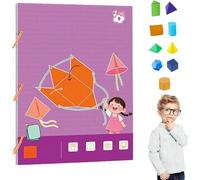 Livre d'apprentissage de la géométrie 3D avec cordon de tirage, géométrie pour débutants avec 9/12/15 modèles géométriques solides, design en corde tressée sûre, apprend le volume et les formules de