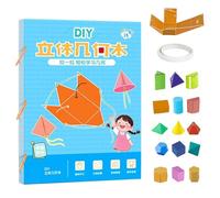 Livre d'apprentissage de la géométrie 3D avec fil à tirer, livre de modèles à fil à tirer, avec 9/12/15 modèles géométriques, conception par traction (15 modèle)