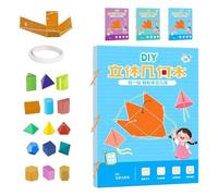 Livre d'apprentissage de la géométrie 3D avec fil à tirer, livre intéressant en 3D fait main, livre de modèles à fil à tirer, pour débutants avec 9/12/15 modèles géométriques (15 modèles)