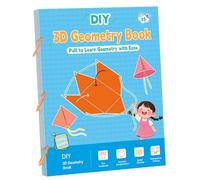 Livre d'apprentissage de la géométrie 3D | Guide de géométrie pour , aide à l'apprentissage des mathématiques, jeu de réflexion logique pour la maison, la maternelle, les voyages