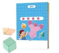 Livre d'apprentissage de la géométrie à cordes à tirer | Livre d'apprentissage 3D, éducatif interactif pratique avec 12 modèles pour l'école à domicile, bibliothèque, centre de mathématiques, salle de