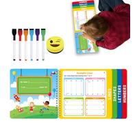 Livre d'apprentissage de l'alphabet - Carnet réutilisable pour l'apprentissage de l'écriture préscolaire | Activités éducatives pour le développement de l'écriture pour l'école maternelle et l'école