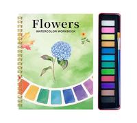 Livre d'Aquarelle - 12 Couleurs De Peintures Et Pinceau Avec,Cahier De Dessin Aquarelle Pour,Pour Exercices d'Art, Journal Créatif, Femmes, École, Voyage,