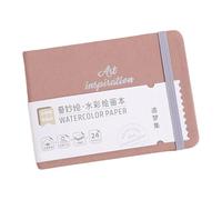 Livre d'aquarelle avec 24 feuilles de papier de coton à couverture rigide, carnet de croquis d'artistes, papier aquarelle de poche, bloc de dessin créatif