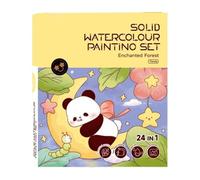 Livre d'Aquarelle,Cahier de Coloriage Aquarelle Enfant - Kit Créatif avec Pinceau 24 Pages Activités Éducatives Jeux Créatifs pour Voyages et Maison