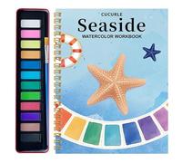 Livre d'aquarelle pour adultes - Cahier aquarelle avec 12 couleurs incluses - Kit d'art pour apprendre à la maison, école, voyages et cours d'art pour débutants