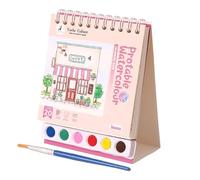 Livre d'aquarelle pour | Carnet de croquis avec pinceau, activités d'apprentissage préscolaire, carnet d'exercices de dessin portable pour voyage, classe d'art à la maison