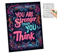 Livre d'art de mots édifiants - Pages de coloriage faites à la main, design riche en larmes | Livre d'activités de message encourageant pour une mise au point calme, outil électrique de