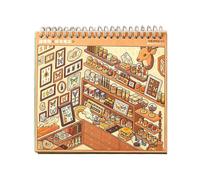 Livre d'autocollants 3D - 10 mini magasins | 19,5 cm | Design sans découpe, effets 3D créatifs, décoration polyvalente, réutilisable, pour carnets et journaux