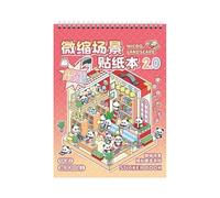 Livre d'autocollants 3D - Mini Scene Craft Book, Stickers décoratifs d'albums | Supplies d'art amusantes pour les et les adultes, journalisation du stress-relief, scènes miniatures créatives a