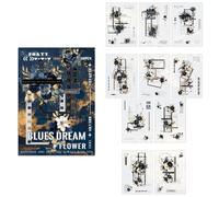 Livre d'autocollants à fleurs, livre d'autocollants pour adultes, 20 feuilles Livre de collage vintage, Décoration créative d'embellissement, fournitures de journalisation des adultes, artisanat de jo