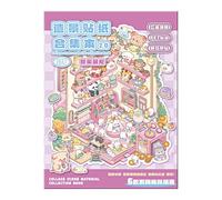 Livre d'autocollants de paysage miniature, scène d'autocollants de paysage, sans découpe 3D Creative House Decal | Dreamland Landscape Decal, Relief Stress Passez le temps Autocollant pour la maison