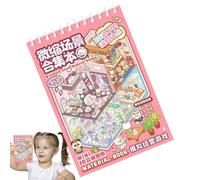 Livre d'autocollants de scène miniature - Adultes Enfants Scrapbooking Artisanat Supermarché R, autocollant de scène de maison miniature | Autocollants de dessin animé de scène de maison réutilisables