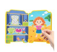 Livre d'autocollants d'habillage - Puzzle éducatif - Jeu d'habillage créatif - Activité pour d'âge préscolaire - Voyage, avion, anniversaire, vacances, vacances, cahier avec autocollants à la