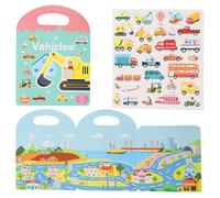 Livre D'autocollants, Gommettes Repositionnables, Reutilisable Activite Enfant Autocollant, Voiture Véhicule Gommettes, Autocollants pour Enfants 2 à 4 Ans, Jouets éducatifs, Sacs de Fête pour Enfants