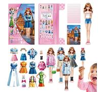 Livre d'autocollants magnétiques pour Habiller Une Dame, Jouet éducatif pour, activité d'apprentissage précoce, Cadeau Amusant et Silencieux, à partir de 3 Ans, Jeu de Simulation Apt