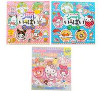 Livre d'autocollants mignon avec personnages de dessins animés Sanrio Kuromi, Hello Melody, Cinnamoroll et chat chat. Cahier de bandes dessinées et autocollants DIY ensemble d'autocollants rose,Jeu d'