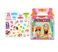 Livre d'autocollants pour - 28,5 x 22,5 cm Grand Album de Dessin animé réutilisable, Jouet interactif en Plastique PP, Livre d'apprentissage Fantaisie avec Feuilles imperméables pour