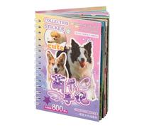 Livre d'autocollants pour animaux de compagnie - Papier 20 x 13 cm | Autocollants esthétiques mignons chat chien 30 feuilles 800 pièces par style, kit de décoration pour album de bricolage