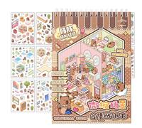 Livre d'autocollants pour paysages miniatures - 3D sans décalcomanie de la maison de dessins animés, activité de stress | Autocollants créatifs de bricolage, Dreamland Decoration pour l'école