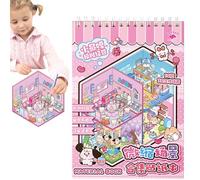 Livre d'autocollants pour paysages miniatures - Décalcomanies créatives, collection d'autocollants de bricolage sans taille | Livre de scène, art décalcomanie relaxant, Pa