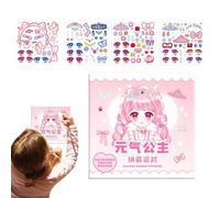 Livre d'autocollants pour spectacle de maquillage, beaux jouets autocollants de princesse | Maquillage de princesse pour | Ensemble d'autocollants réutilisables Beautiful Princess Play pour filles,