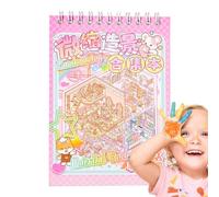 Livre d'autocollants réutilisable, cartoons de dessin animé Stick Art - Sacs de cadeaux 3D Sober - Motons de dessin animé et autocollants imperméables, schémas de cabine simulés miniatures motifs rich