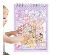 Livre d'autocollants réutilisable - Remplissage de sac de friandises 3D, autocollants mignons imperméables | Scène de cabine miniature de dessin animé, kit de décoration de carnet créatif pour