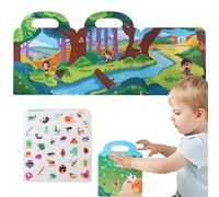 Livre d'autocollants Silencieux, Livre d'autocollants réutilisables pour , Papier Puzzle Portable étanche, Outil d'apprentissage pour l'éducation précoce pour l'âge 3+, Pliable avec la poignée